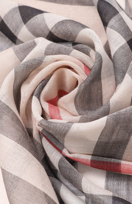 Шарф из шерсти и шелка Burberry 8078782 Бежевый  8078782 Фото 3