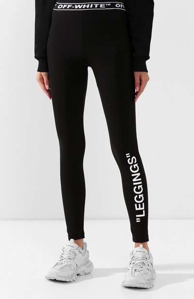 Легинсы OFF-WHITE черно-белого цвета по цене 36450 руб., арт. 0WCD009R19B780631001, фото 3 Легинсы OFF-WHITE, арт. 0WCD009R19B780631001, фото 3