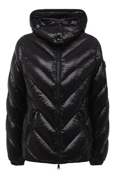 Женский пуховик MONCLER черного цвета, арт. F2-093-1B512-00-C0064 | Фото 1 (Материал подклада: Синтетический материал; Материал внешний: Синтетический материал; Материал утеплителя: Пух и перо; Стили: Кэжуэл; Рукава: Длинные; Длина (верхняя одежда): Короткие; Кросс-КТ: Пуховик; Материал сплава: Проставлено; Драгоценные камни: Проставлено)