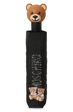 Женский складной зонт MOSCHINO ч�ерного цвета, арт. 8169-0PENCL0SE | Фото 5 (Материал: Текстиль, Синтетический материал, Металл; Материал сплава: Проставлено; Нос: Не проставлено)