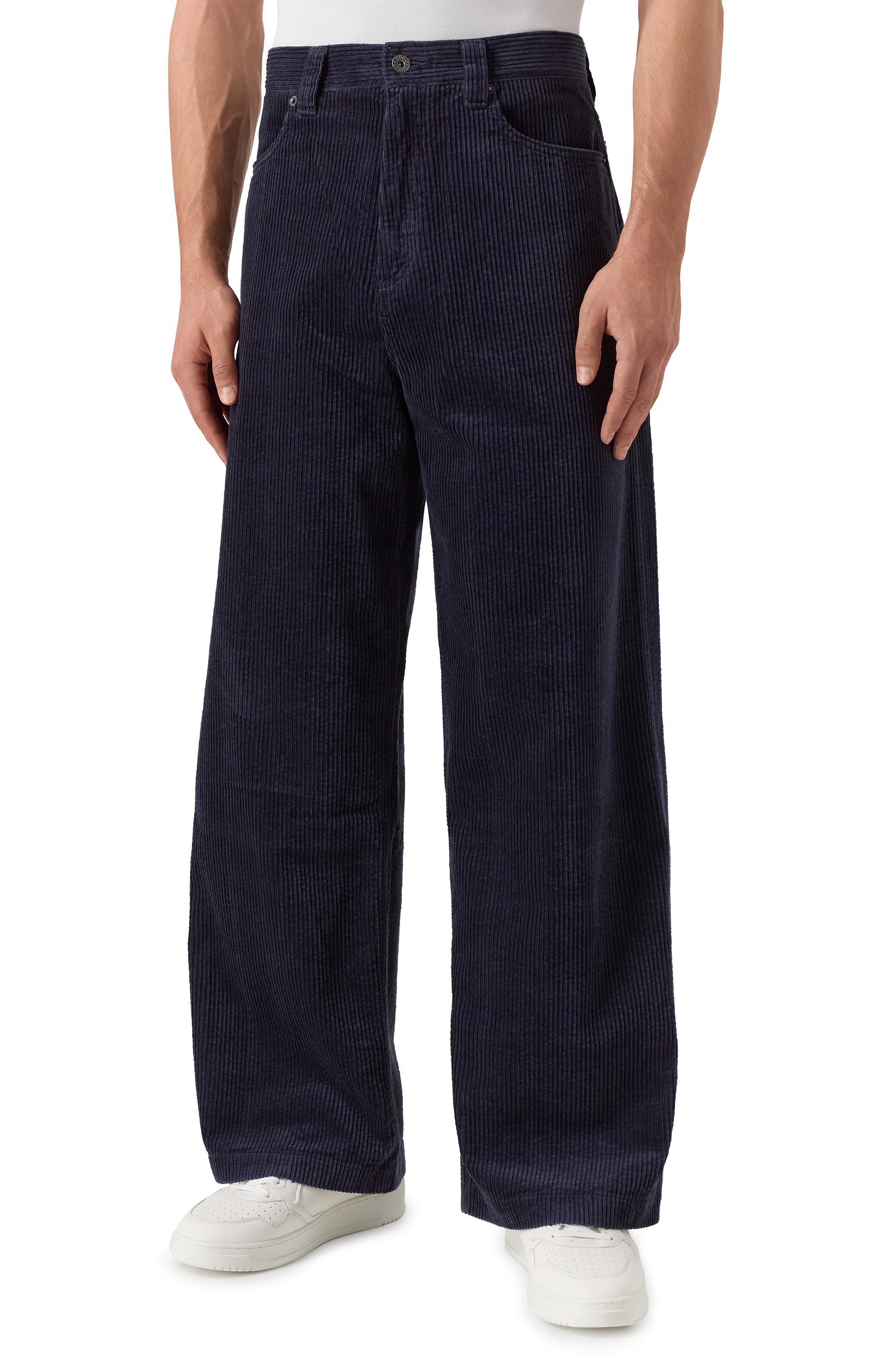 Вельветовые брюки HUGO BLUE темно-синего цвета по цене 17950 руб., арт. 50541558, фото 3 Вельветовые брюки HUGO BLUE, арт. 50541558, фото 3