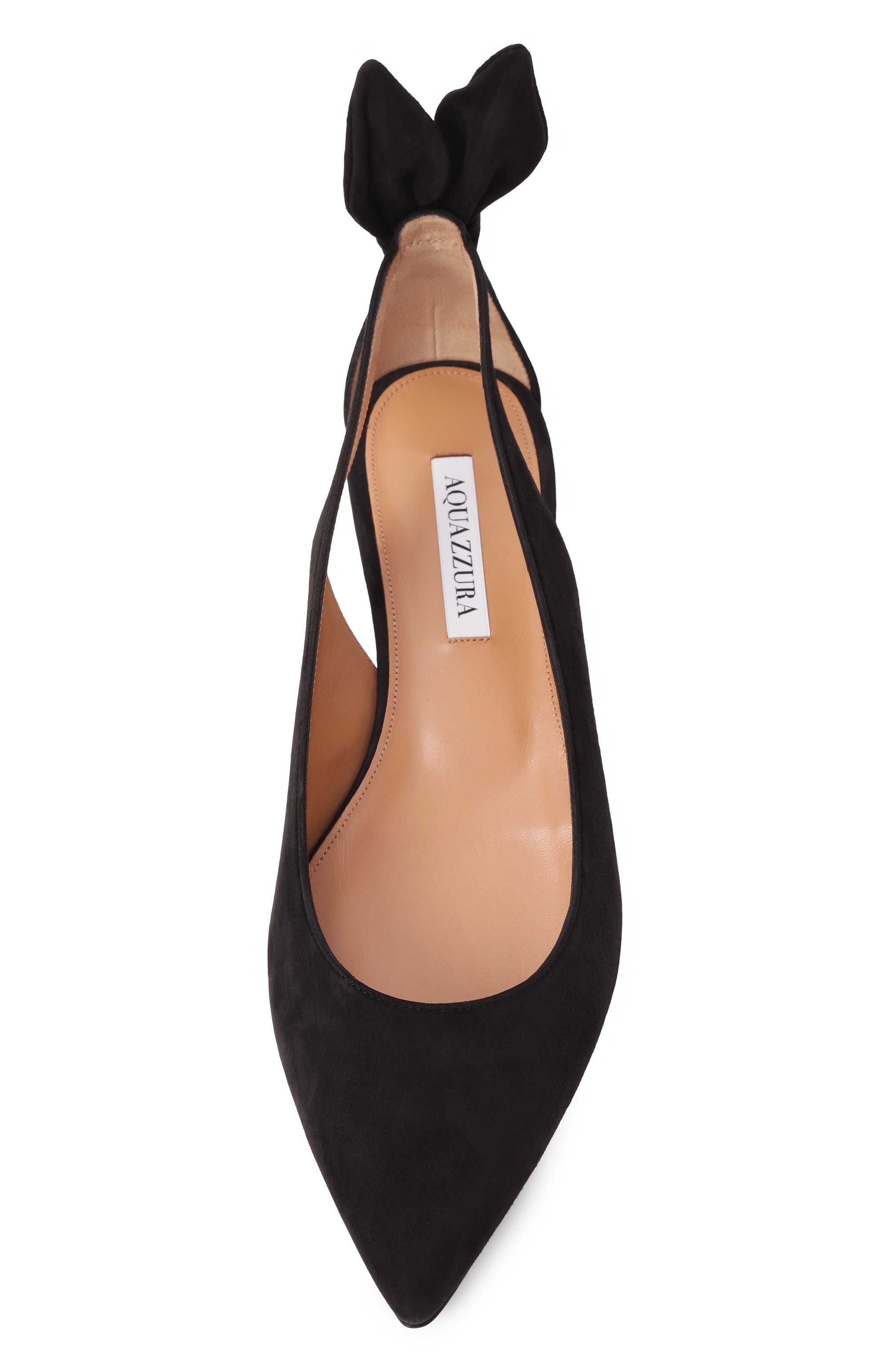 Замшевые балетки bow tie AQUAZZURA, арт. DENFLAB0-SUE-000, фото 6