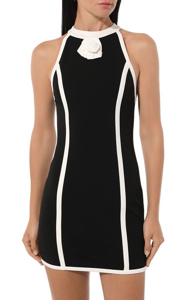 Платье из вискозы BALMAIN черно-белого цвета по цене 99000 руб., арт. CF0R4235/JI33, фото 3 Платье из вискозы BALMAIN, арт. CF0R4235/JI33, фото 3