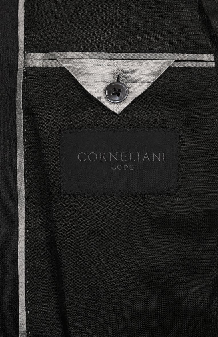 Мужской шерстяной смокинг CORNELIANI черного цвета, арт. 256T02-2594135_SET | Фото 8 (Рукава: Длинные; Материал внешний: Шерсть; Стили: Классический; Автоматизация ТО: Проставлено; Автоматизация состава: Проставлено)