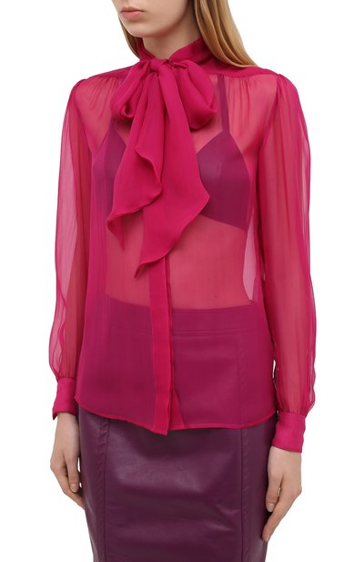 Шелковая блузка SAINT LAURENT, арт. 642371/Y065W, фото 3