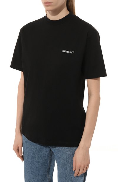 Хлопковая футболка OFF-WHITE, арт. OWAA049C99JER001, фото 3