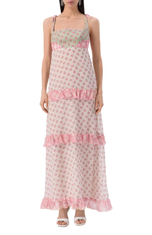 Шелковое платье Ulyana Sergeenko ABL010SS24P1453Т24 Розовый  ABL010SS24P1453Т24 Фото 3