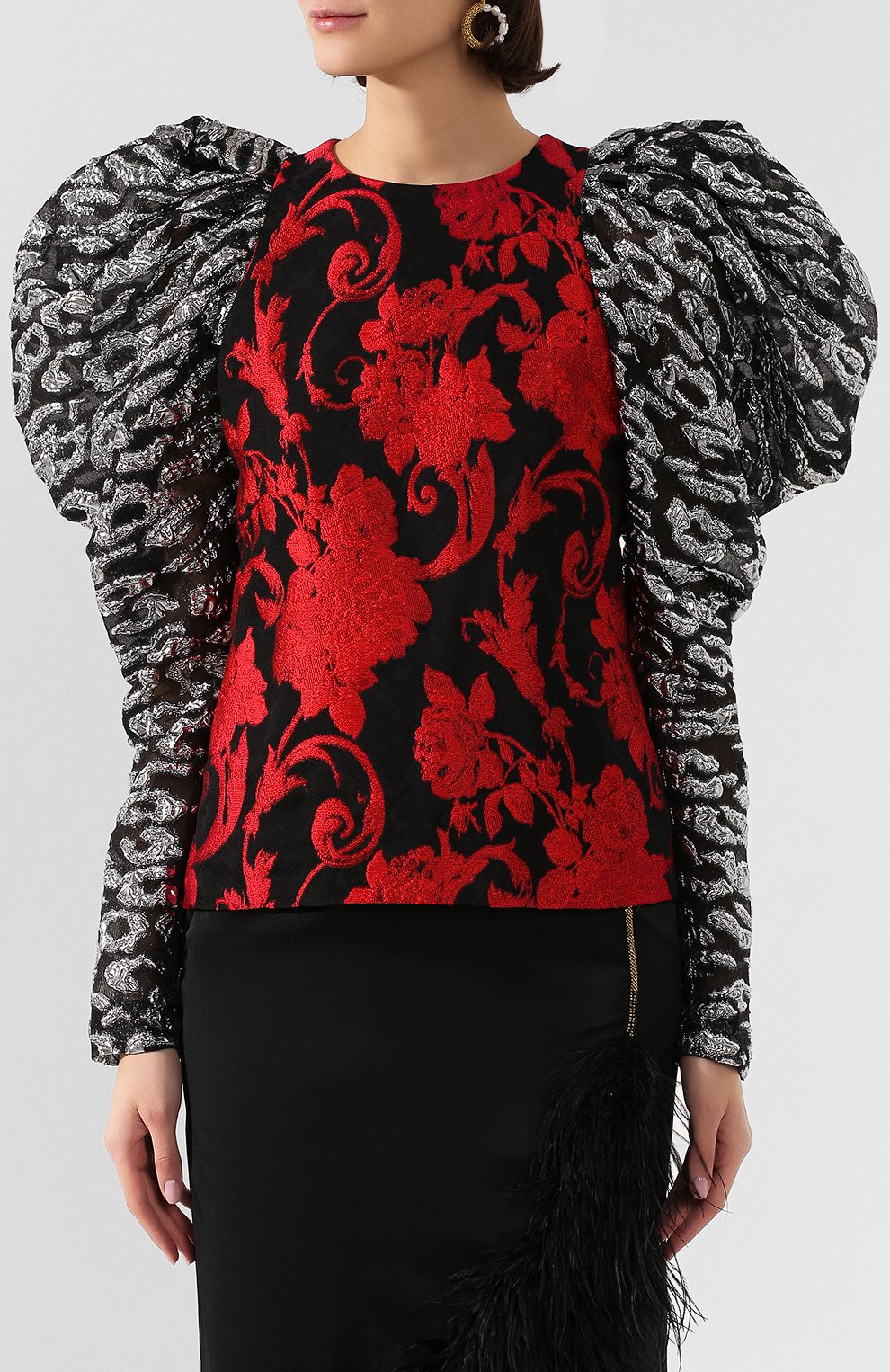 Топ из смеси вискозы и шелка DRIES VAN NOTEN красного цвета по цене 120500 руб., арт. 201-30765-9364, фото 3 Топ из смеси вискозы и шелка DRIES VAN NOTEN, арт. 201-30765-9364, фото 3
