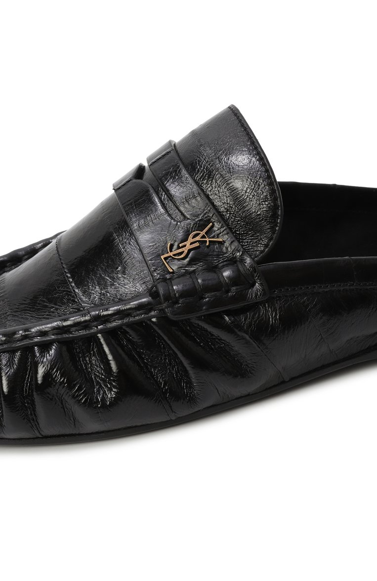 Женские кожаные сабо SAINT LAURENT черного цвета, арт. 818928/0WXAF | Фото 7 (Каблук высота: Низкий; Подошва: Плоская; Материал внутренний: Натуральная кожа; Материал внешний: Натуральная кожа; Автоматизация ТО: Проставлено; Автоматизация состава: Проставлено)