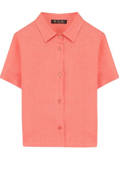 Льняная рубашки прямого кроя с короткими рукавами LORO PIANA, арт. FAI1206, фото 1