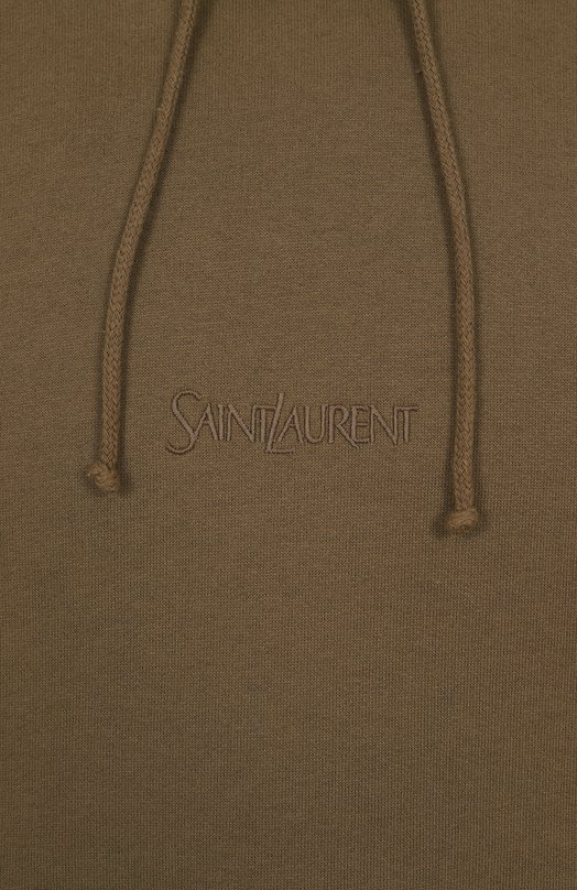 Хлопковое худи Saint Laurent 818538/Y36SW Хаки  818538/Y36SW Фото 6