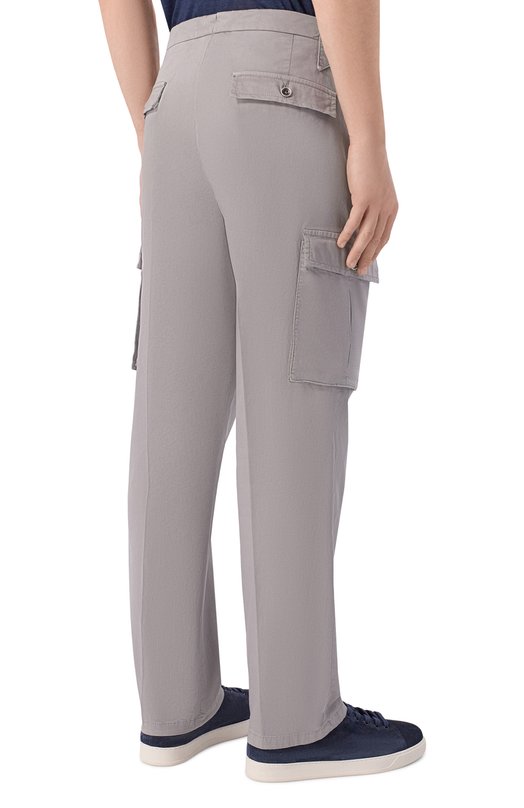 Хлопковые брюки-карго Kiton UP0005K0600H Серый  UP0005K0600H Фото 4