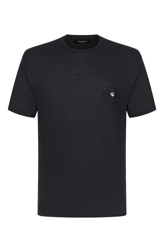 Льняная футболка Stefano Ricci MNH5104070/LN Чёрный MNH5104070/LN
