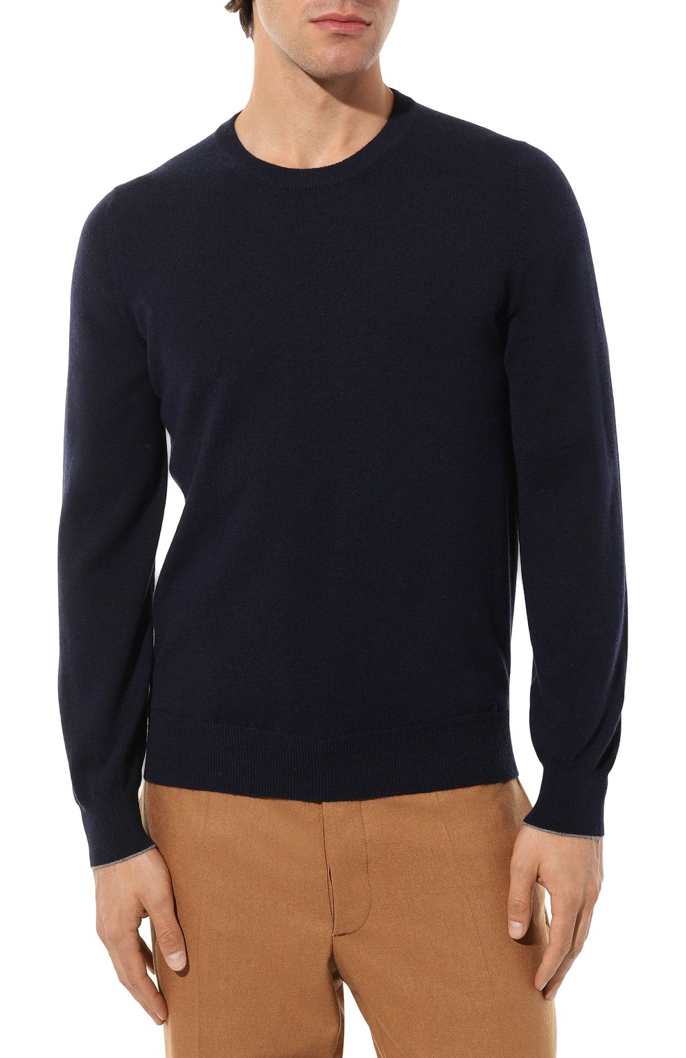 Кашемировый джемпер BRUNELLO CUCINELLI темно-синего цвета по цене 114500 руб., арт. M2200B2204, фото 3 Кашемировый джемпер BRUNELLO CUCINELLI, арт. M2200B2204, фото 3
