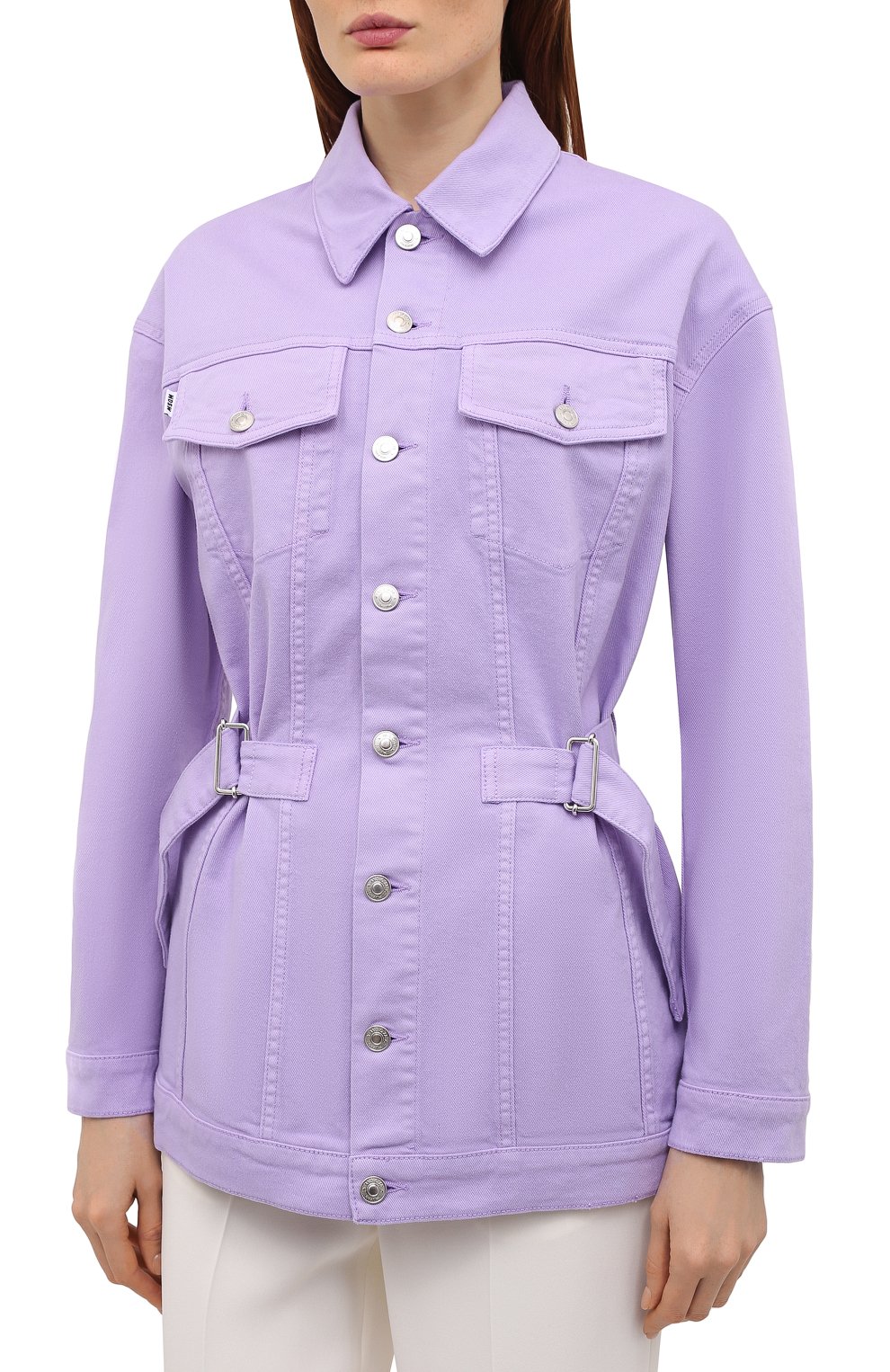 Джинсовая куртка MSGM сиреневого цвета по цене 42400 руб., арт. 3041MDH45T 217279, фото 3 Джинсовая куртка MSGM, арт. 3041MDH45T 217279, фото 3