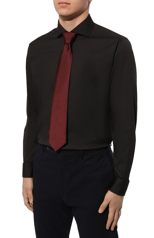 Хлопковая сорочка Corneliani 94P002-9411474 Чёрный  94P002-9411474 Фото 3