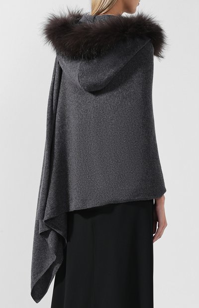 Пончо с меховой отделкой NIMA, арт. S014/FINNRAC00N, фото 4