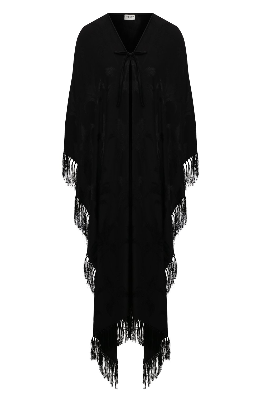 Шелковая накидка SAINT LAURENT черного цвета по цене 196000 руб., арт. 645803/3Y009, фото 1 Шелковая накидка SAINT LAURENT, арт. 645803/3Y009, фото 1