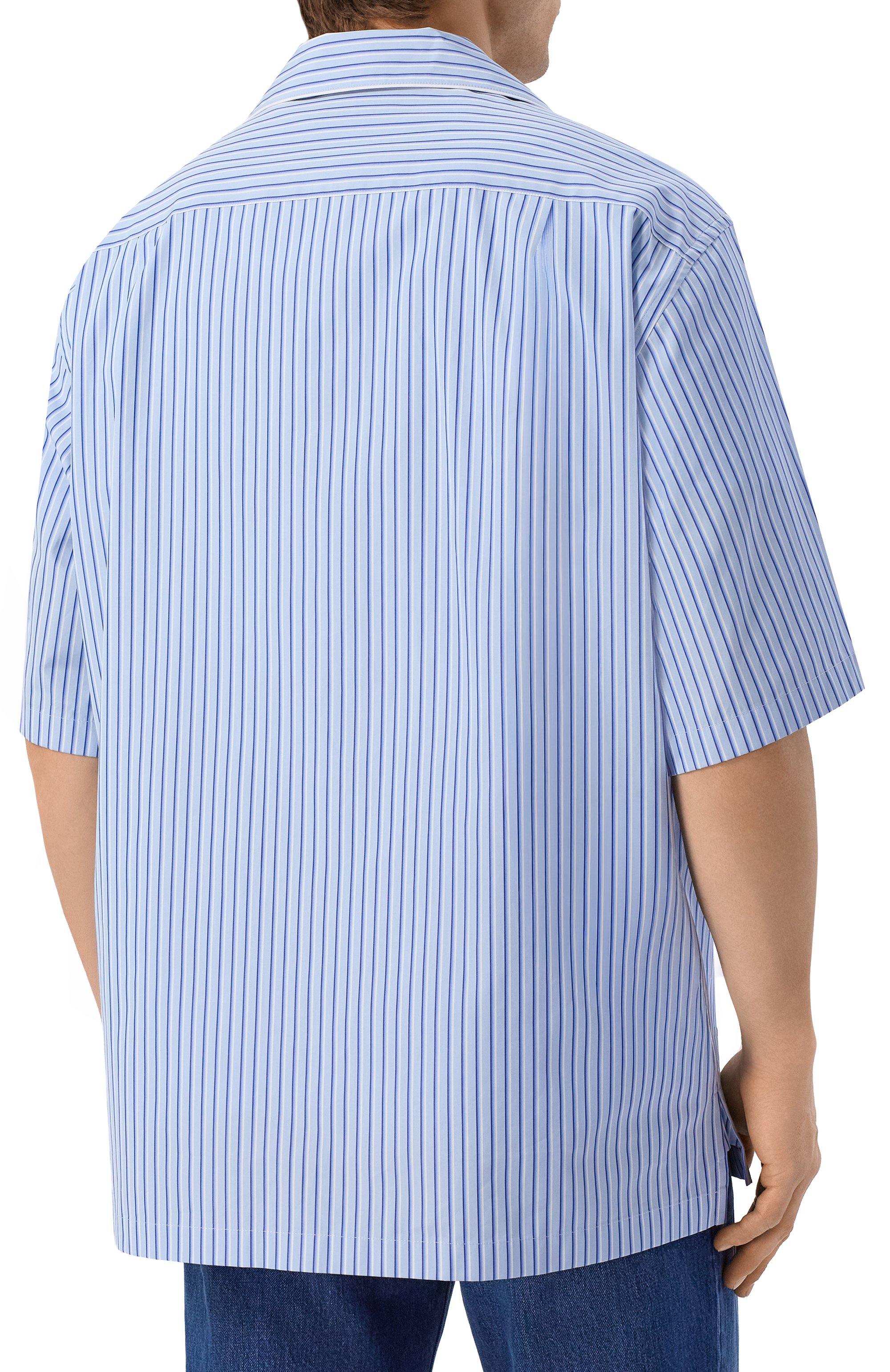 Хлопковая рубашка DOLCE & GABBANA голубого цвета по цене 89950 руб., арт. G50L6T/FR513, фото 4 Хлопковая рубашка DOLCE & GABBANA, арт. G50L6T/FR513, фото 4