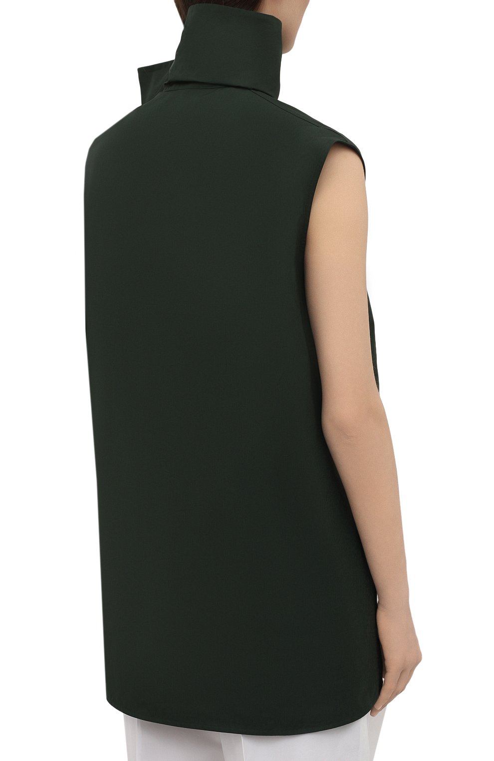 Хлопковый топ JIL SANDER темно-зеленого цвета по цене 79100 руб., арт. JSWS566805-WS244200, фото 4 Хлопковый топ JIL SANDER, арт. JSWS566805-WS244200, фото 4