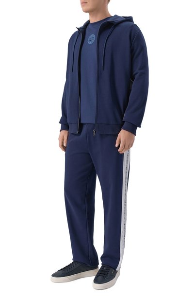 Хлопковая футболка DIRK BIKKEMBERGS темно-синего цвета по цене 7995 руб., арт. BMT1566, фото 2 Хлопковая футболка DIRK BIKKEMBERGS, арт. BMT1566, фото 2