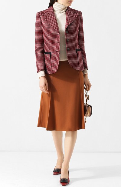 Однотонная юбка-миди из шерсти CHLOÉ, арт. CHC18AJU25062, фото 2