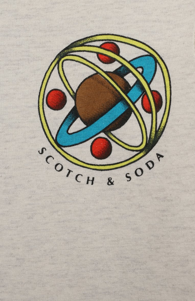 Детская хлопковый лонгслив SCOTCH AND SODA кремового цвета, арт. 167646-22-FWBM-D50 | Фото 3 (Материал внешний: Хлопок; Рукава: Длинные; Региональные ограничения белый список (Axapta Mercury): Не проставлено)