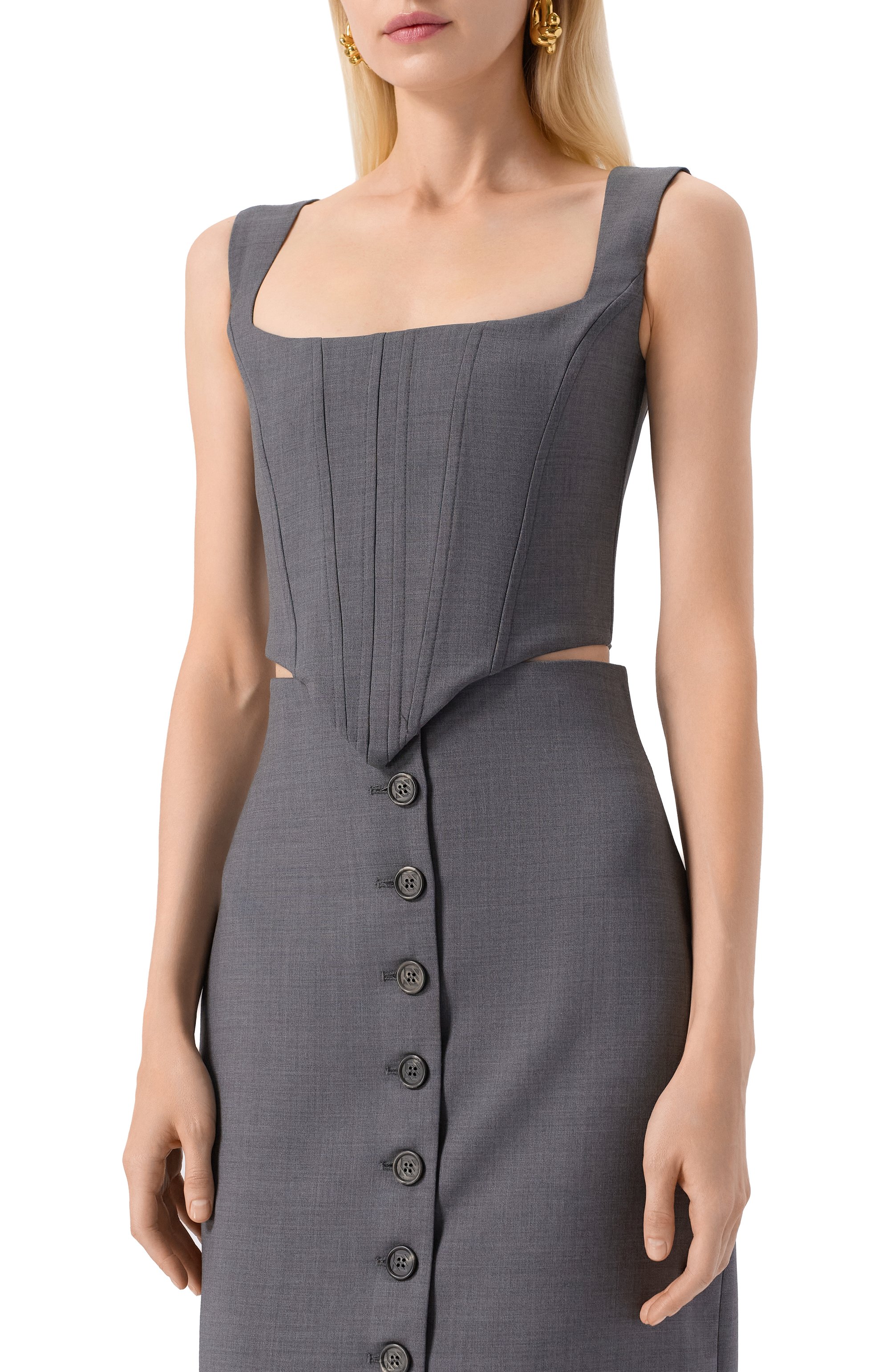 Шерстяной топ-корсет GIUSEPPE DI MORABITO, арт. 05FWT0196 05327A, фото 3