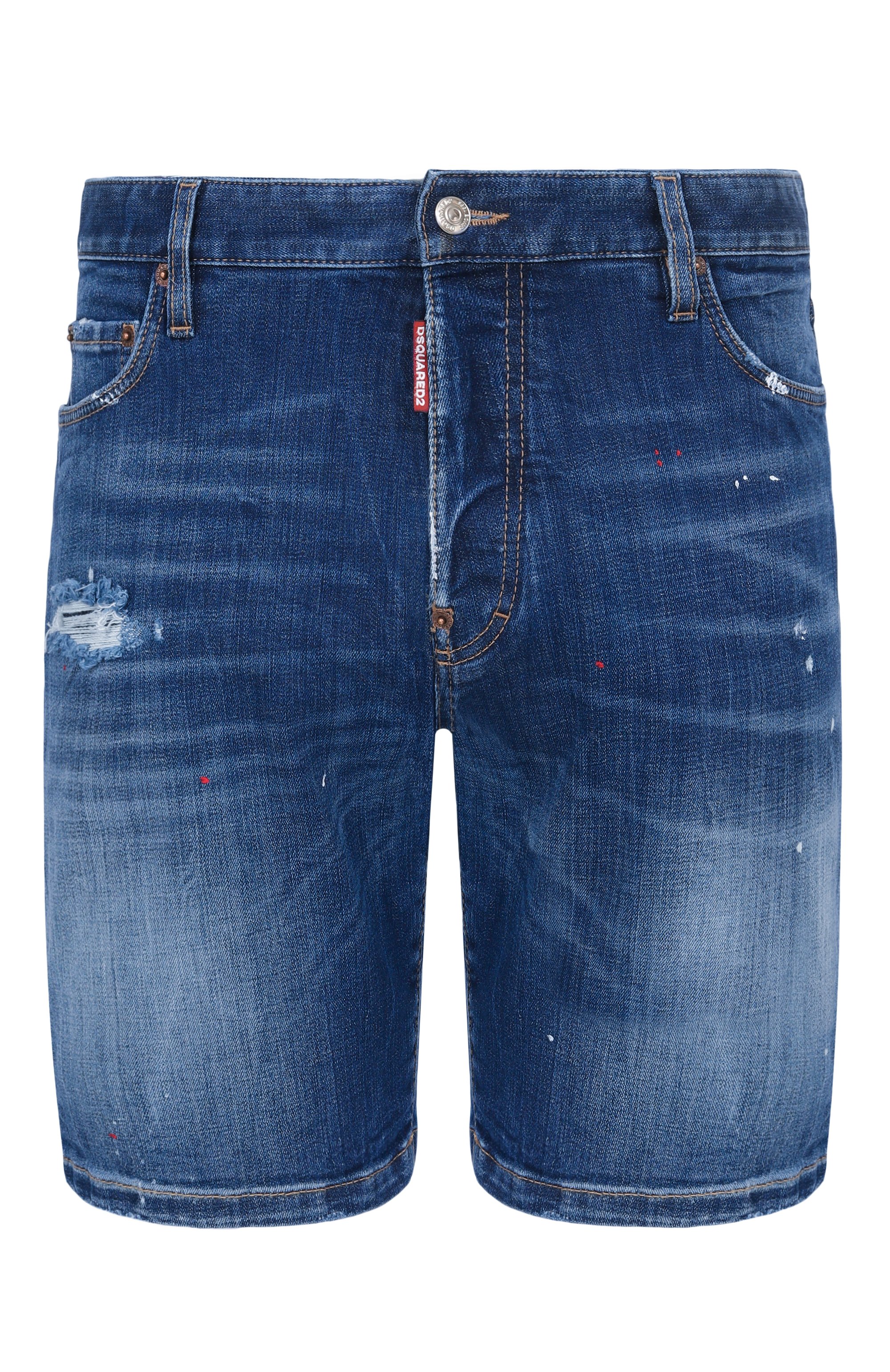 Джинсовые шорты DSQUARED2 темно-синего цвета по цене 54450 руб., арт. S74MU0985/S30664, фото 1 Джинсовые шорты DSQUARED2, арт. S74MU0985/S30664, фото 1