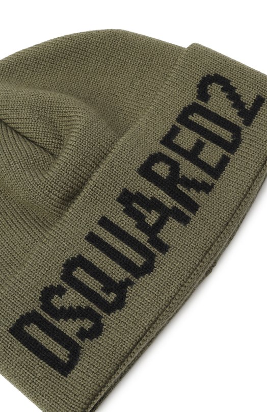Шерстяная шапка Dsquared2 KNM0161/01W04328 Хаки  KNM0161/01W04328 Фото 3