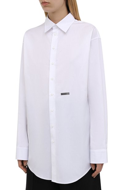 Хлопковая рубашка DSQUARED2 белого цвета по цене 30800 руб., арт. S72DL0684/S36275, фото 3 Хлопковая рубашка DSQUARED2, арт. S72DL0684/S36275, фото 3