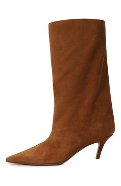 Женские кожаные сапоги fiona 60 AMINA MUADDI коричневого цвета, арт. FI0NA B00T 60/SUEDE | Фото 4 (Драгоценные камни: Проставлено; Материал сплава: Проставлено; Материал внутренний: Натуральная кожа; Высота голенища: Средние; Каблук высота: Средний; Каблук тип: Шпилька; Материал утеплителя: Без утеплителя; Материал внешний: Замша, Натуральная кожа)