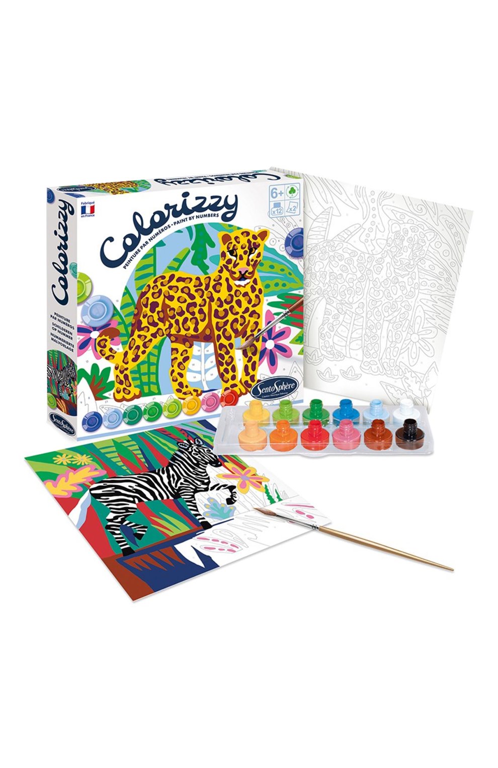 Раскраска по номерам зебра и леопард SENTOSPHERE, арт. 4511, фото 1