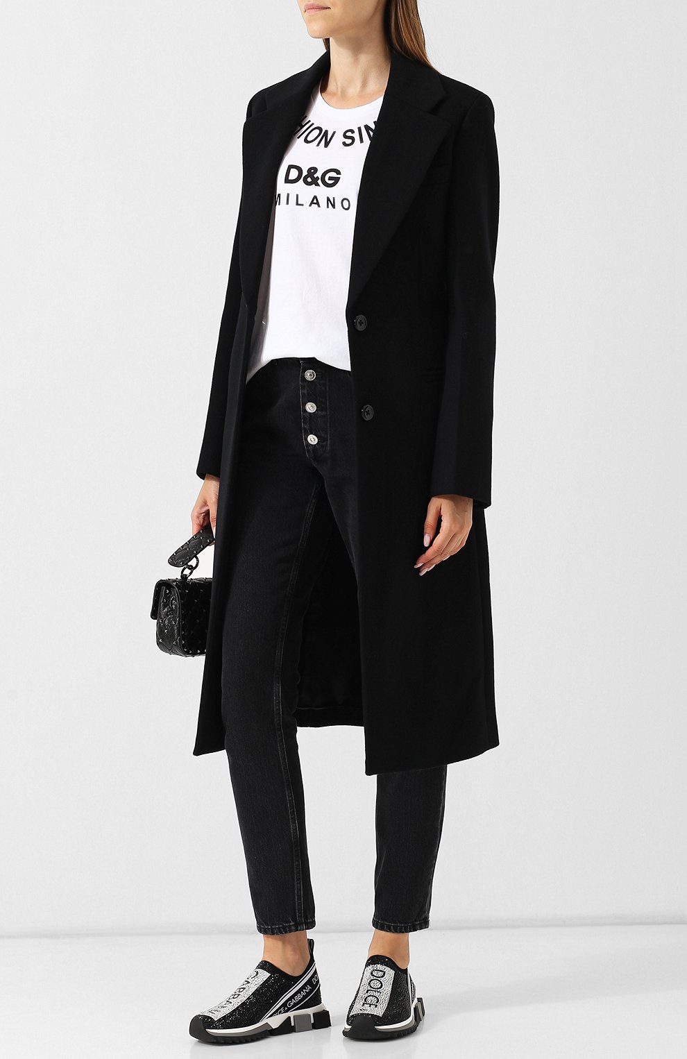 Комбинированные кроссовки sorrento с отделкой стразами DOLCE & GABBANA, арт. CK1644/AZ144, фото 2