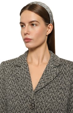 Женский ободок для волос MIU MIU серебряного цвета, арт. 5IH030-N88-F0135 | Фото 2 (Материал: Натуральная кожа; Нос: Не проставлено)