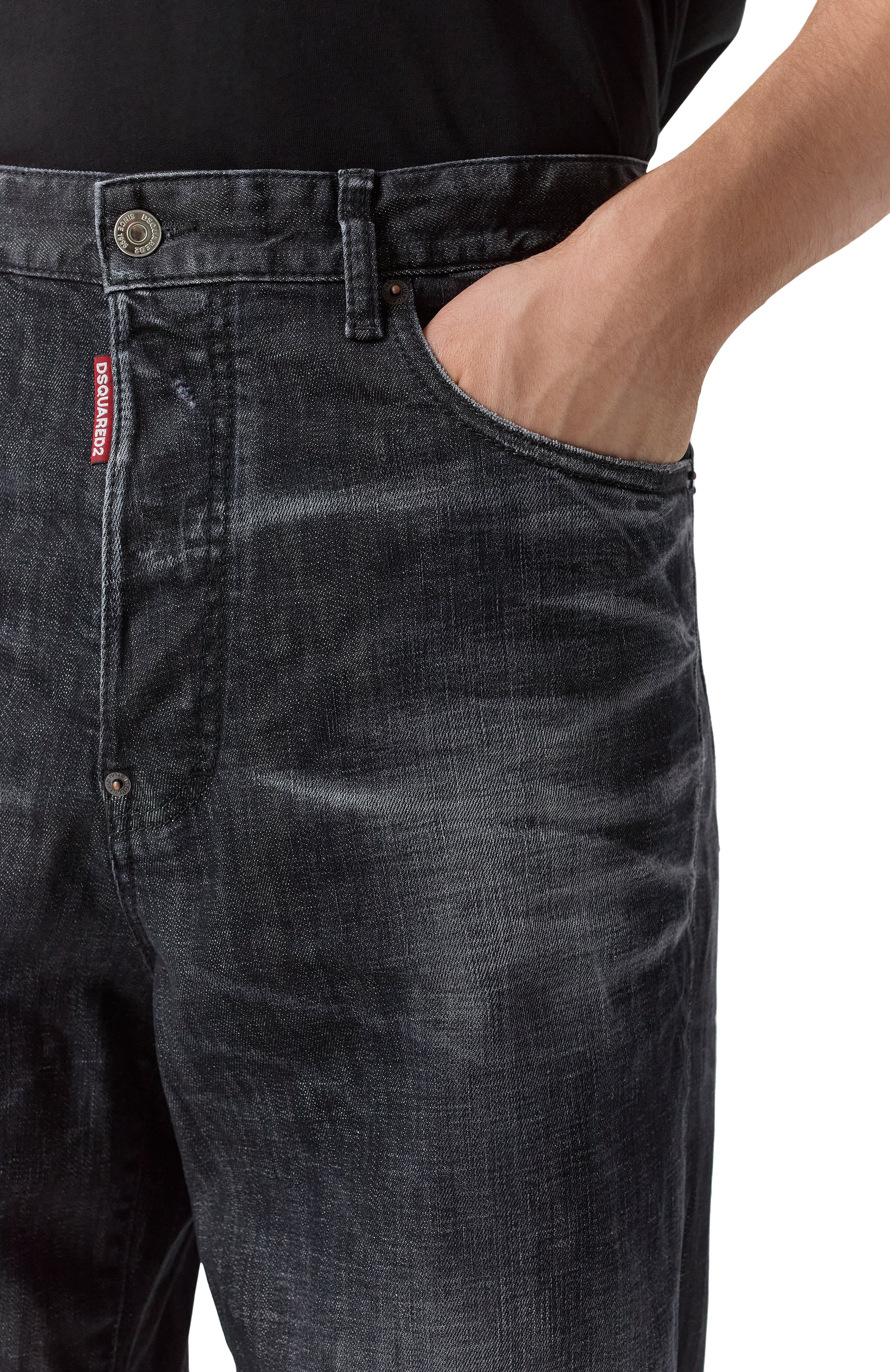 Джинсы loose DSQUARED2 темно-серого цвета по цене 67500 руб., арт. S74LB1717/S30357, фото 5 Джинсы loose DSQUARED2, арт. S74LB1717/S30357, фото 5