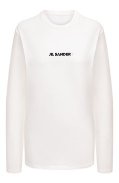 Женская хлопковый лонгслив JIL SANDER белого цвета, арт. J40GC0117/J20103 | Фото 1 (Рукава: Длинные; Принт: Без принта; Длина (для топов): Стандартные; Материал сплава: Проставлено; Материал внешний: Хлопок; Драгоценные камни: Проставлено; Стили: Минимализм; Женское Кросс-КТ: Лонгслив-одежд�а)