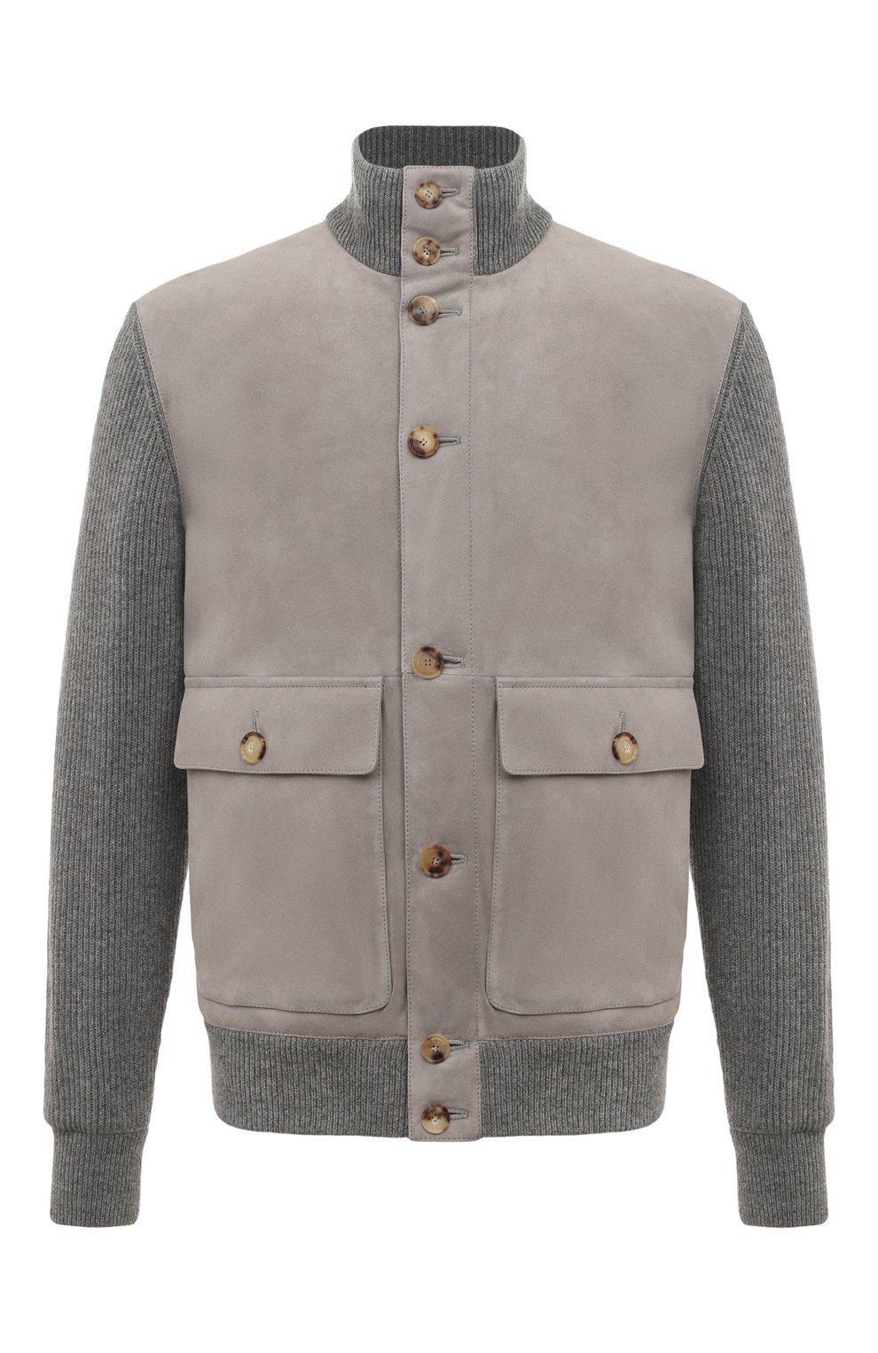 Комбинированный кардиган BRUNELLO CUCINELLI серого цвета по цене 673500 руб., арт. M0PCL1955, фото 1 Комбинированный кардиган BRUNELLO CUCINELLI, арт. M0PCL1955, фото 1