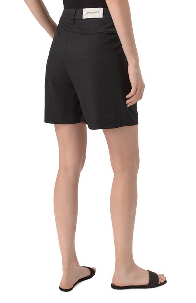 Шорты изо льна и вискозы HINNOMINATE черного цвета по цене 15250 руб., арт. HMABW01856, фото 4 Шорты изо льна и вискозы HINNOMINATE, арт. HMABW01856, фото 4