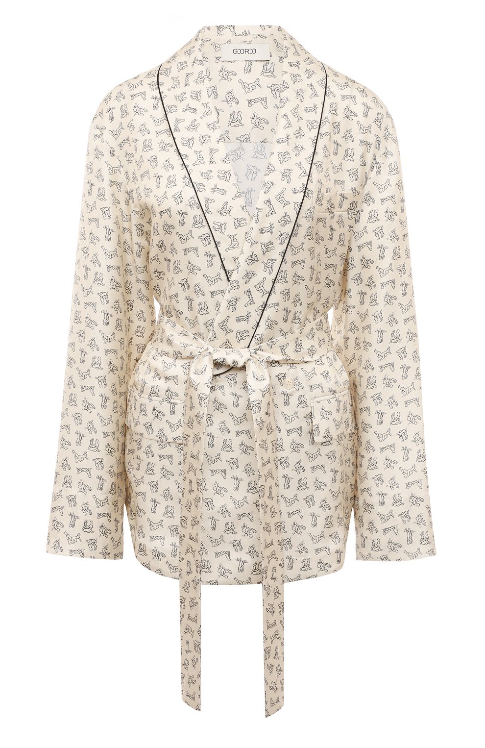 Шелковая рубашка GOOROO кремового цвета по цене 75060 руб., арт. SH004-2000-9912-S23, фото 1 Шелковая рубашка GOOROO, арт. SH004-2000-9912-S23, фото 1
