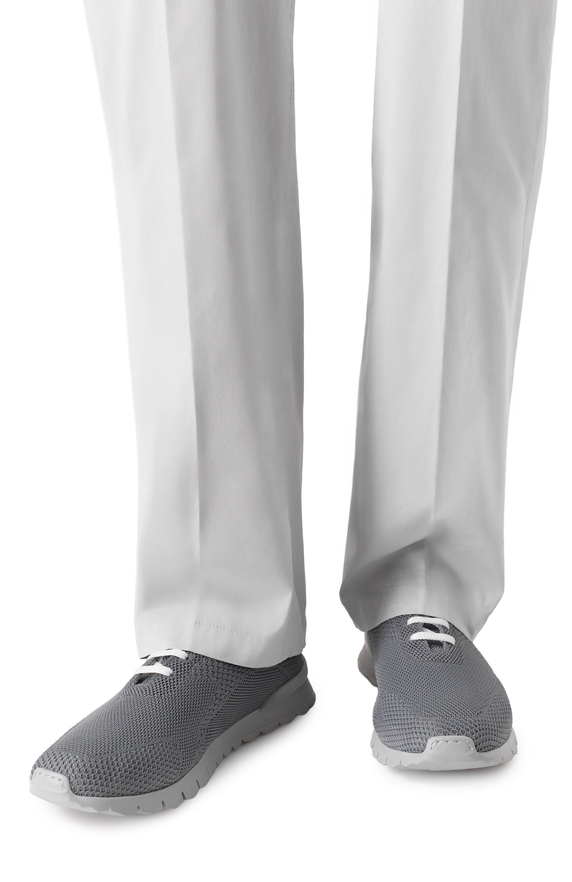 Текстильные кроссовки KITON серого цвета по цене 83900 руб., арт. USSFITGN0080908, фото 3 Текстильные кроссовки KITON, арт. USSFITGN0080908, фото 3