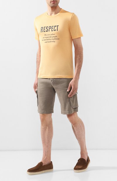 Шорты из смеси льна и хлопка KITON бежевого цвета по цене 84500 руб., арт. UFPPBJ07R89, фото 2 Шорты из смеси льна и хлопка KITON, арт. UFPPBJ07R89, фото 2