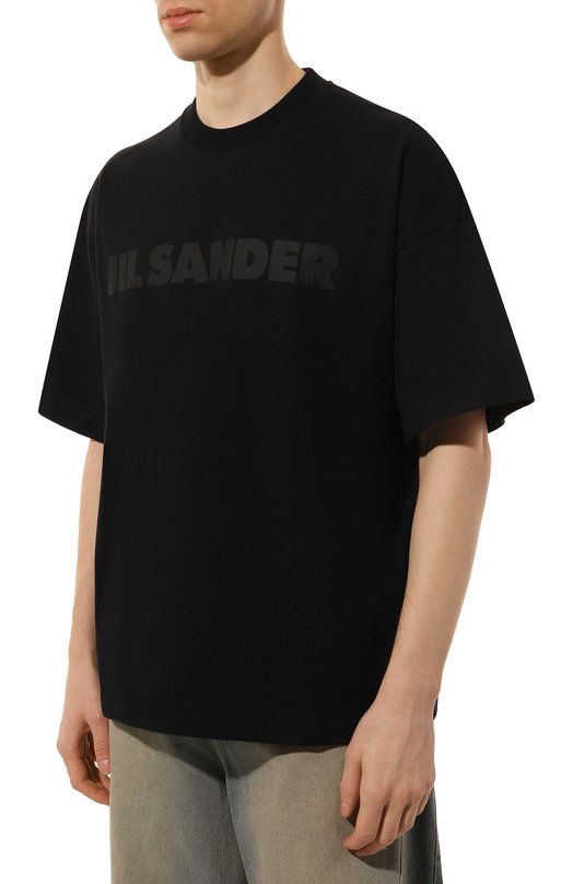 Хлопковая футболка Jil Sander J21GC0168/J20243 Чёрный  J21GC0168/J20243 Фото 3