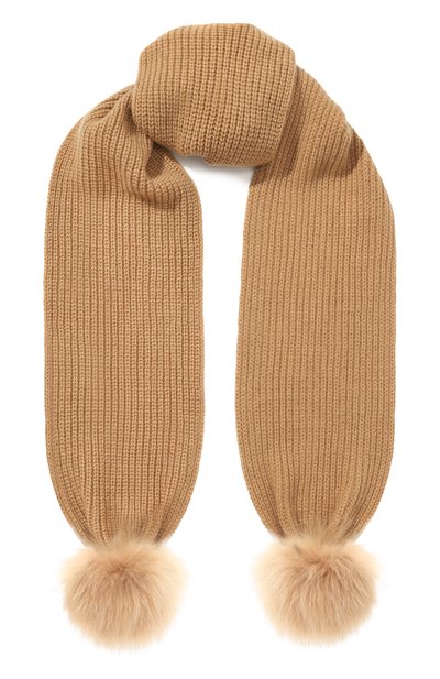 Кашемировый шарф YVES SALOMON ENFANT светло-коричневого цвета по цене 30700 руб., арт. 24WEA011XXCARD, фото 1 Кашемировый шарф YVES SALOMON ENFANT, арт. 24WEA011XXCARD, фото 1