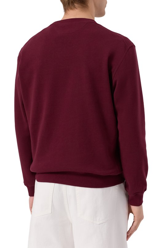 Хлопковый свитшот Brunello Cucinelli MW8633380G Бордовый  MW8633380G Фото 4