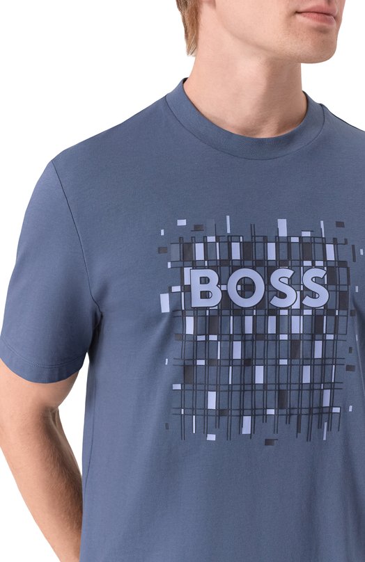 Хлопковая футболка BOSS 50555799 Синий  50555799 Фото 5