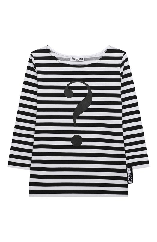 

Хлопковый лонгслив Moschino, Чёрно-белый