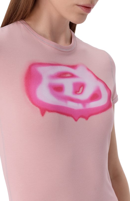 Хлопковая футболка Diesel A20497/0QHHA Розовый  A20497/0QHHA Фото 5