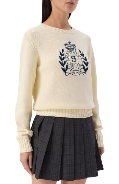 Хлопковый свитер SPORTY AND RICH, арт. WS065712243WH37, фото 3