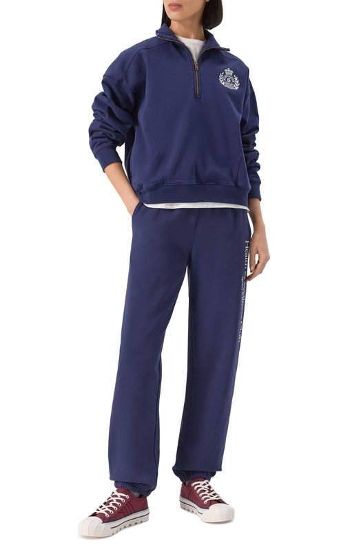 Хлопковый свитшот Sporty and Rich ST073612241BL106 Синий  ST073612241BL106 Фото 2